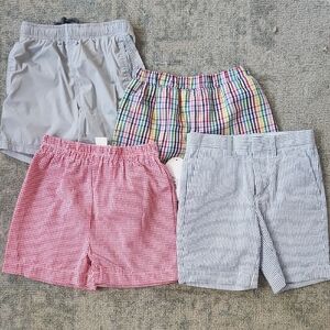 Colorful Plaid and Striped Shorts Set